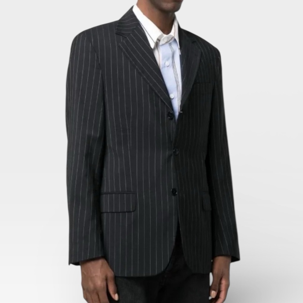 Gianfranco Ferre Studio Pinstripe Suit Jacket Blazer Made in Italy Wool Size 46 - Picture 1 of 9